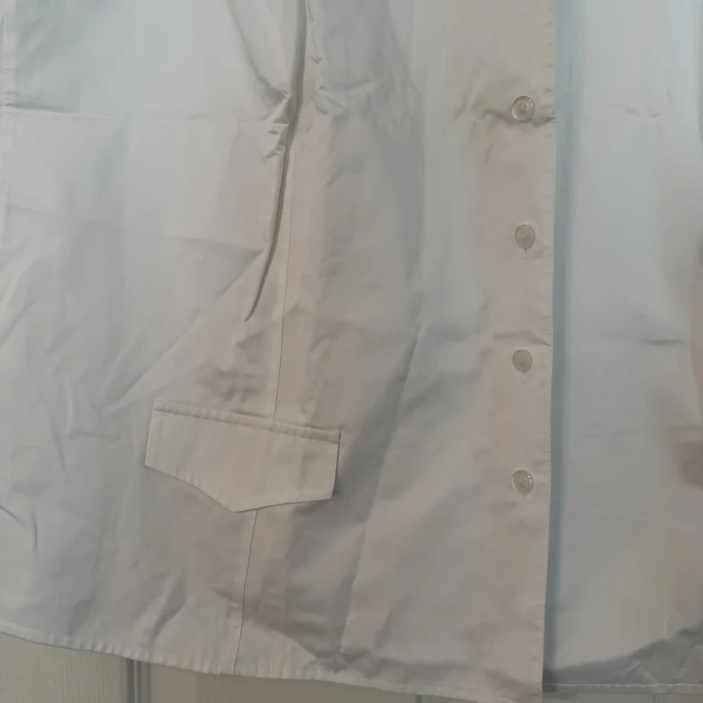 NWT Talbots Woman Career Blouse 22W White 100% Cotton ButtonUp Sleeveless Office